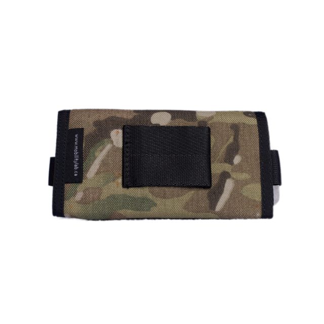 Mobility Lab Inc JM Hook Knife in camouflage pouch